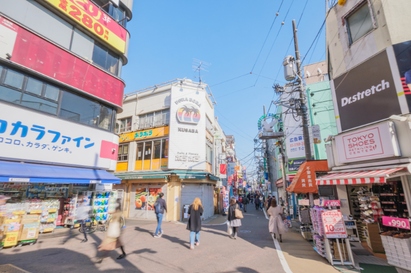 学芸大学駅前の商店街